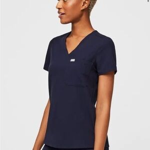 Figs Navy Catarina Scrub Top